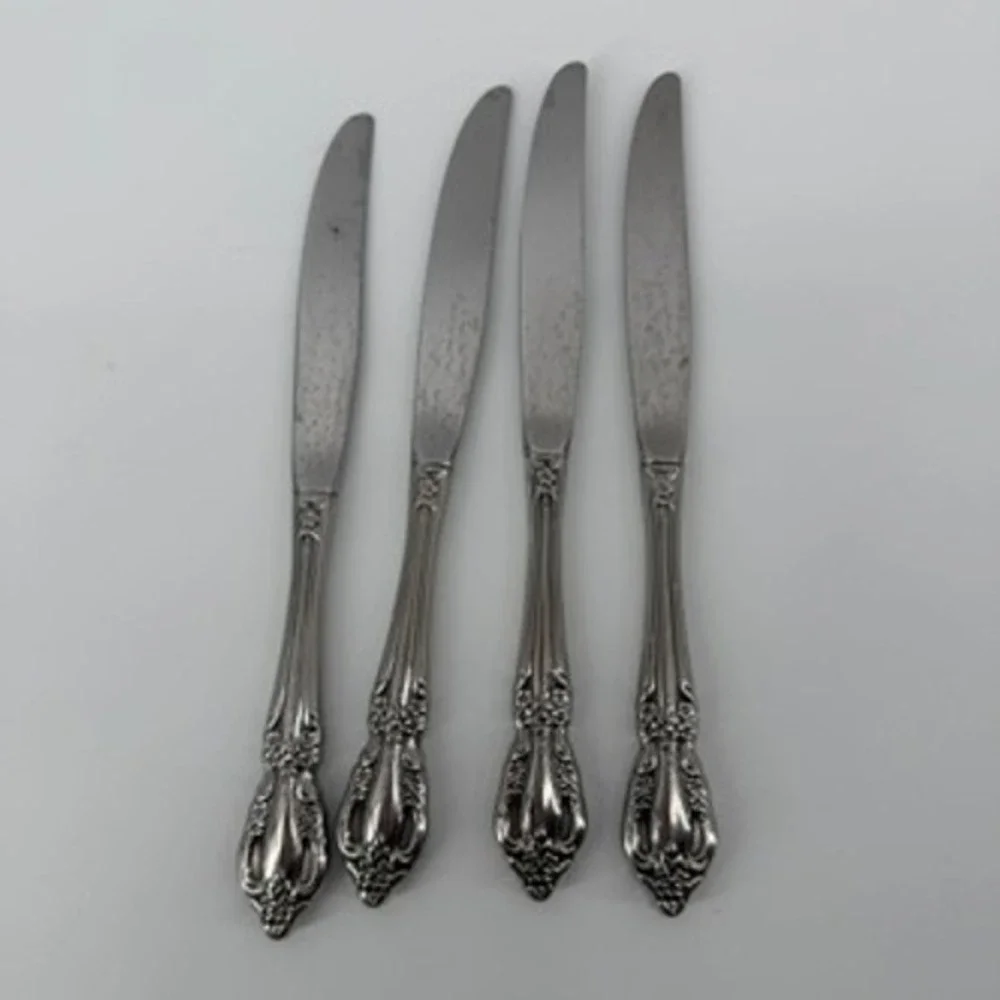 Oneida Raphael Stainless Flatware 15 Piece Set Pierced Knives Forks‎ Spoons
